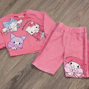 Sanrio Pink Hello Kitty Matching Set Size 3-6m